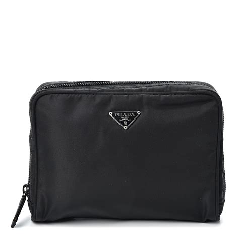 prada flat cosmetic case|prada cosmetic case nylon.